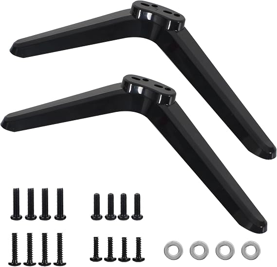 Universal TV Base Stand Compatible With Most 32-55 Inch TCL Roku TV, Black Table Top Stand With Screws, Easy to Install Replacement Legs