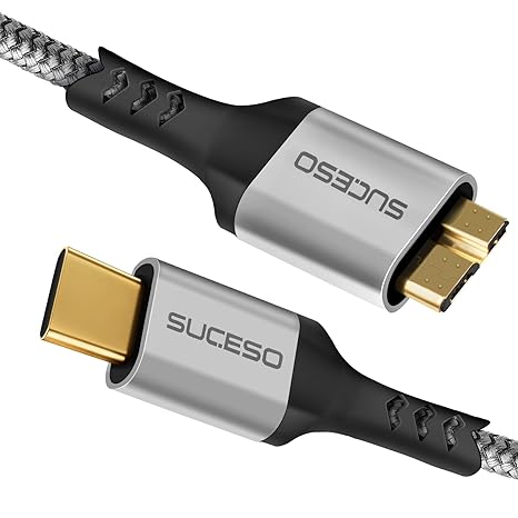 10 Gbps USB C to Micro B Cable Hard Drive Cable USB 3.1 Micro B to Type C Compatible with iPhone, MacBook Pro/Air,iPad,Samsung Galaxy S24,WD Toshiba Westgate Seagate External Portable etc-0.5M