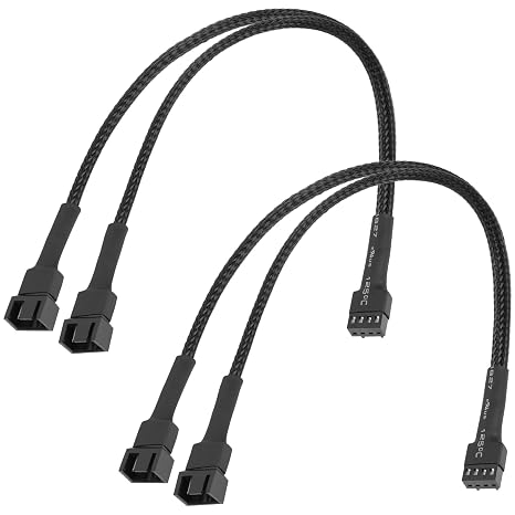 upHere 2 Way 4 Pin PWM Fan Splitter Cable, ATX Case 4-Pin/3-Pin Cooling Fan Cable (2 Pack)