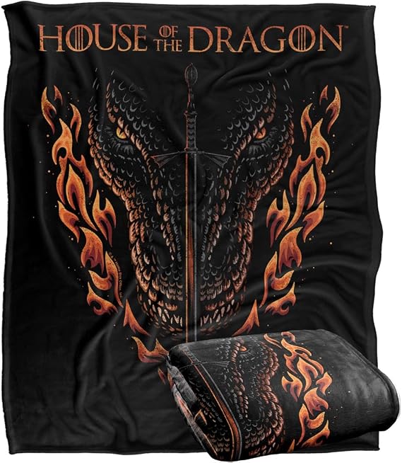 LOGOVISION House of The Dragon Fire Sword and Silky Touch Super Soft Throw Blanket 50"x60"
