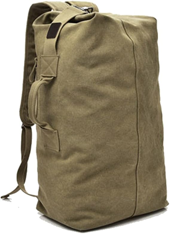 DETECH Large Capacity Travel Climbing Bag Tactical Military Duffel Bag Top Load Double Strap Canvas Backpack