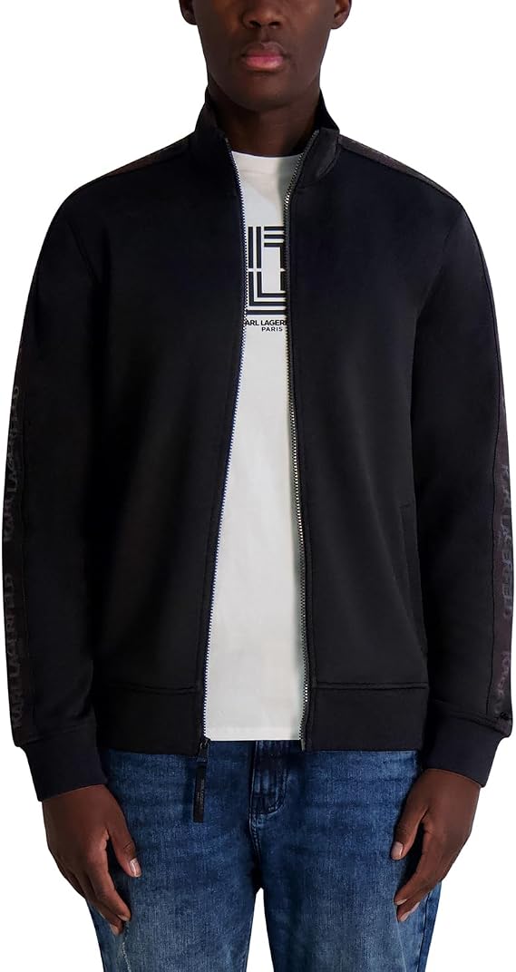 KARL LAGERFELD Men's Long Sleeve Zip Front Lightweight Jacket