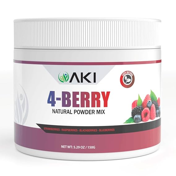 4-Berry Blend Superfood Powder - Rich in Vitamin C, Non-Dairy - 5.29oz/150g | Blend of blueberry, raspberry, strawberry and blackberry, Natural food coloring for treats, Nutrient-Dense, Rich in Nutrients