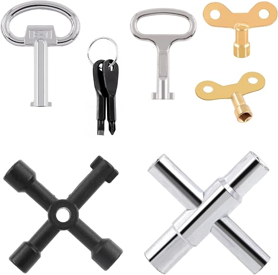 Tanstic 8Pcs Multi-functional Utility Kit, including 4 Ways Utility Spanner, Water Tap Faucet Keys, Screwdrivers, and more for Daily Use