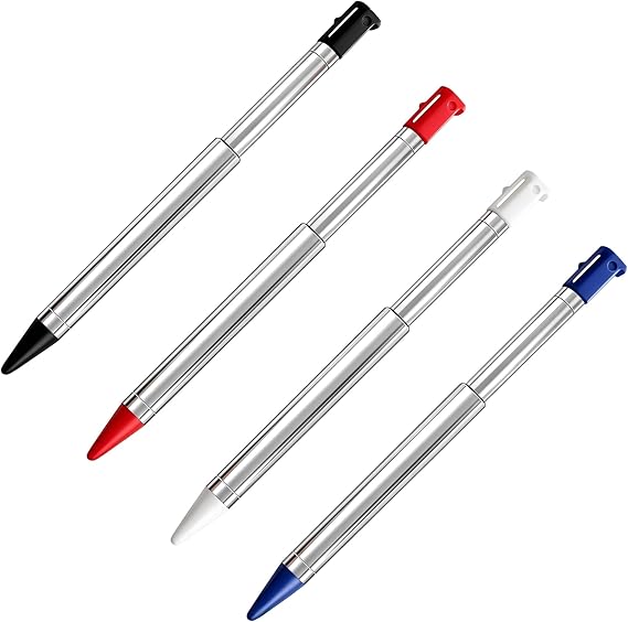 3DS Stylus Pen, Metal Retractable Replacement Stylus Compatible with Nintendo 3DS, 4in1 Combo Touch Styli Pen Set Multi Color for 3DS