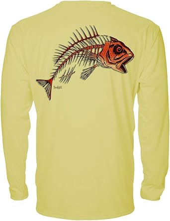 Denali Mens Teaser UPF 50+ Long Sleeve T-Shirt, UV Protection Shirt, Trophy Bones Collection by Marcos Augusto Snapper