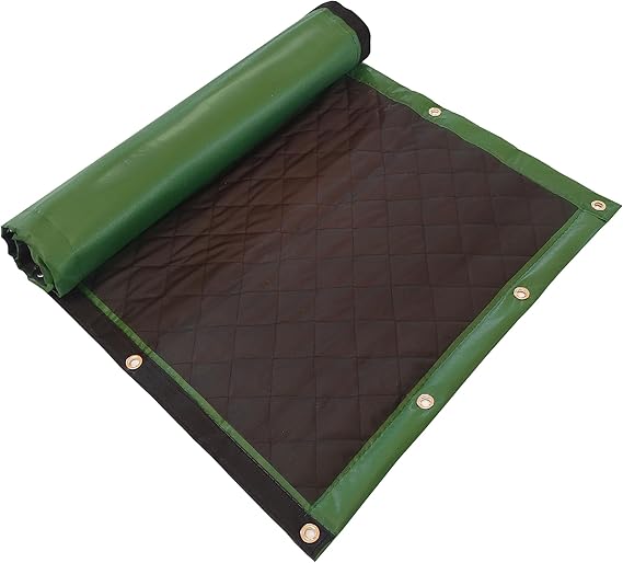 Outdoor Sound Barrier Soundproof Blanket Sound Insulated Screen Noise Protection Wall for Noise Reduction on Construction Sites, Sports Fields, Sound Insulation 200x100cm（Green）