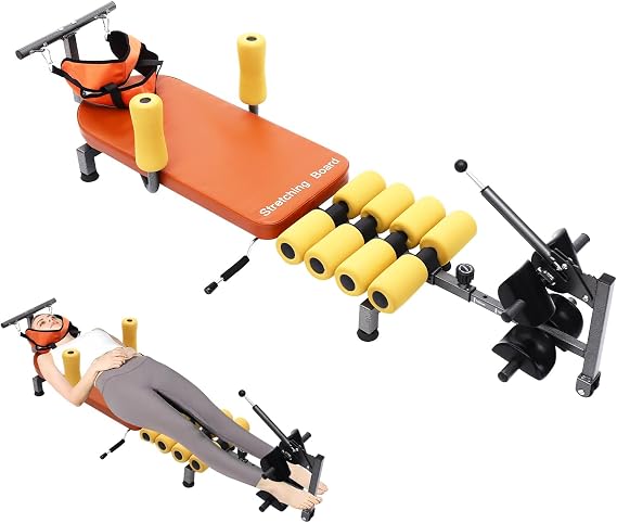 Professional Spinal Decompression Machine & Inversion Table - Back Stretcher for Lumbar and Cervical Traction Relief, Home Full Body Stretching Device- Up to 250 lbs Weight Capacity