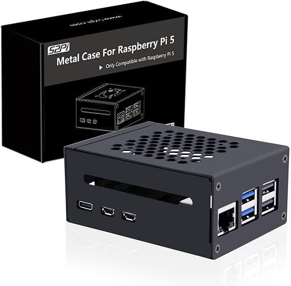 GeeekPi Raspberry Pi 5 Metal Case, Support PCIe M.2 NVMe SSD Shield Top X1001 / X1003 / X1000 / N04 / N05 & Raspberry Pi 5 Active Cooler