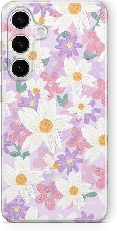 Multitronic Samsung Galaxy A55 Uyumlu Yağlı Boya Çiçek Tasarım Baskılı Şeffaf Kılıf, spacea55290