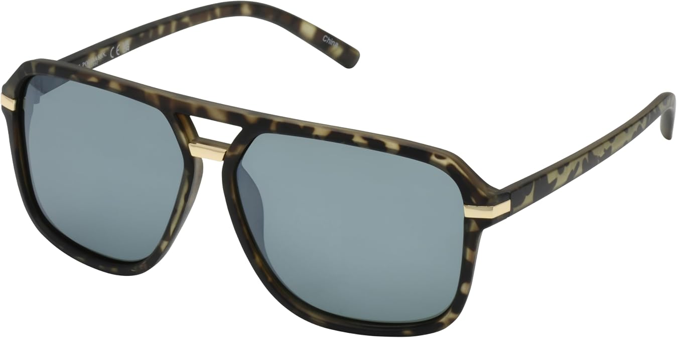 U.S. POLO ASSN. mens Pa3022m Retro Square Mirror Navigator Polarized Aviator Sunglasses With Uv400 Protection, Sport Sunglasses for Men Square Sunglasses