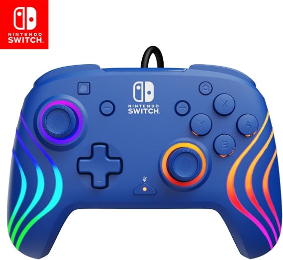 PDP Afterglow Wave Wired Controller: Blue for Nintendo Switch, Nintendo Switch - OLED Model