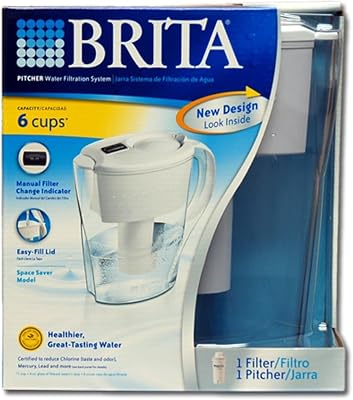 Brita - Space Saver Pitcher - White - Case of 2 - 1 Count