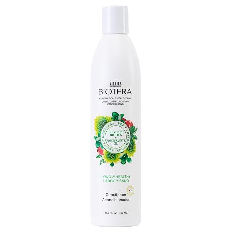 Biotera Strengthening Conditioner for Long, Growing Hair - Strengthens & Reduces Breakage with Coconut & Pomegranate Oil, Enhances Shine & Softness, Color-Safe, Vegan