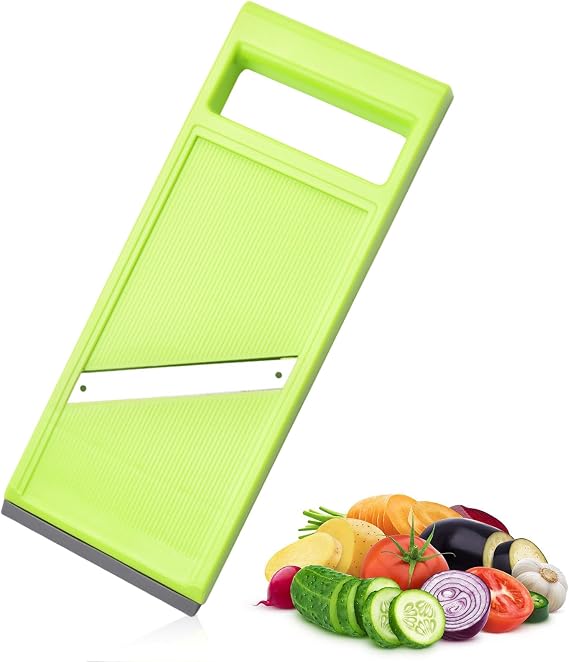 Vegetable Slicer, Manual Slicer for Kitchen Handheld Slicer for Food Vegetables French Fry Slicer and Cutter Potato Slicer for Chips (Green), Cabbage Slicer, fullstar Vegetable Chopper, Veg Cutter