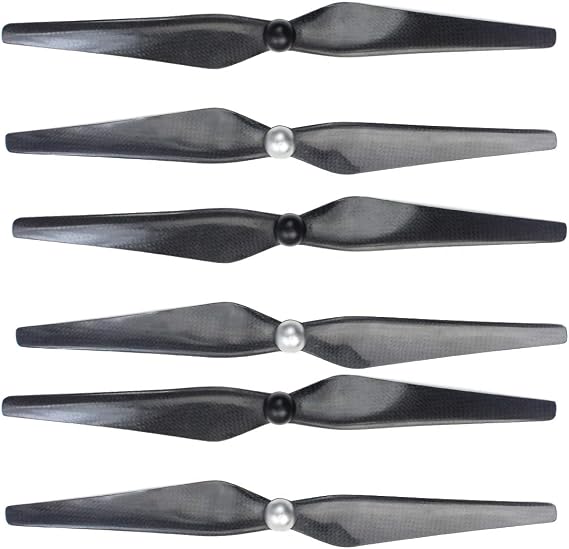 QWinOut 12x4.2 1242 Self-Locking CW/CCW Carbon Fiber Propellers Prop for DIY Drone Compatible for E600 MultiRotor RC Quadcopter (3 Pair)