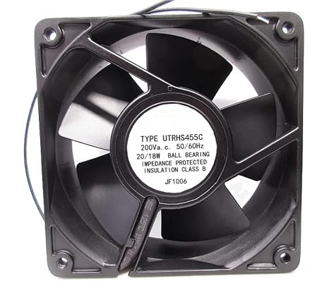 Type UTRHS455C AC200V 20/18W 50/60Hz 12038 12cm 2-Wire Aluminum Frame Cooling Fan