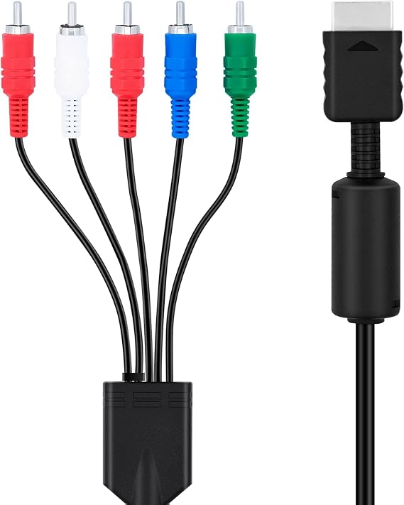 Mcbazel Component Video Cable for PS2/PS3 – Y/Pb/Pr High Definition Video and Audio Output, Only Compatible with Component Video Ports (Not for AV Input Devices)-6Ft/1.8M