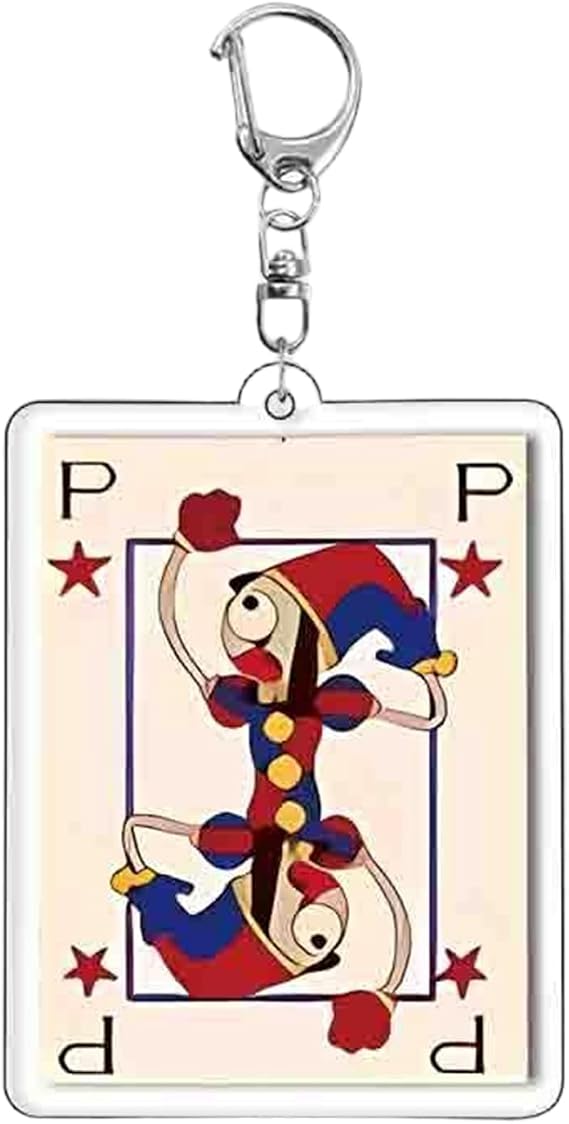 Cartoon Circus Character Acrylic Keychain Cute Clown & Rabbit Figure Keyring Circus Merch Double-Sided Bag Pendant, Backpack Charm Gift for Fans