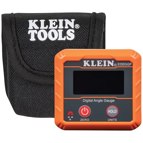 Klein Tools 935DGGP Angle Finder, Digital Gauge with Strong Magnetic Base, Converts Between Degrees, Percent Grade, In/Ft, mm/m