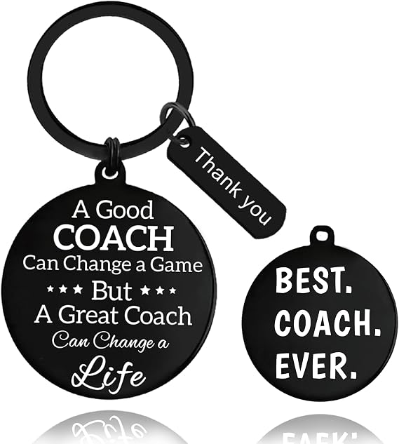 Thank You Gifts Coach Keychain - Appreciation Gifts for Football Basketball Baseball Softball Coach, Best Coach Ever Keychain