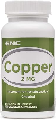 GNC Copper 2 MG 100 Vegetarian Tablets