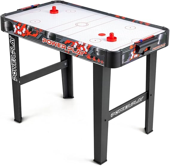 Power Play Air Hockey Games Table for Kids & Adults, Compact, Portable, Gift for Boys and Girls