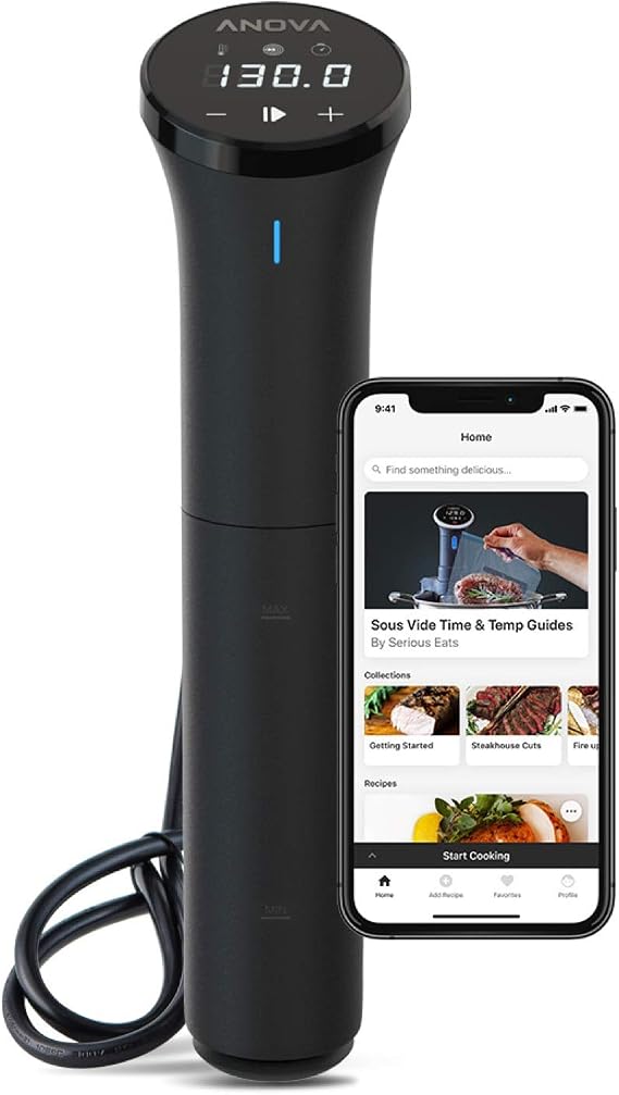 Anova Precision Cooker Nano 2.0 [AN400-UK00] WiFi, Type G Plug included for UK use, Bluetooth, Small, Black