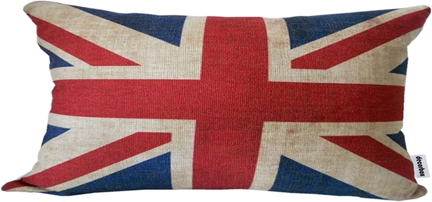 The Union Jack British Flag Cotton Linen Square Decorative Throw Pillow Case Cushion Cover 12"X20"