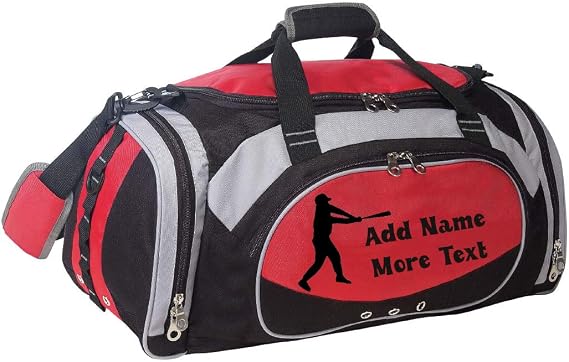 Personalized SportS Duffel Bag With Custom Name & Text - Baseball