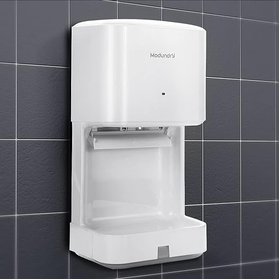 Automatic Electric Hand Dryer High Speed with Drain Tray for Commercial and Home Use (White)