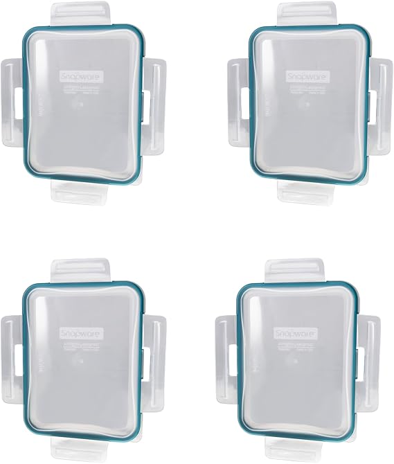 Snapware 6 Cup Total Solutions Clear Lid W/Juniper Green Gasket (4-Pack) - Made in USA
