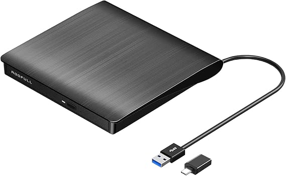 ROOFULL External CD DVD Drive for Laptop PC, USB 3.0 Type-C