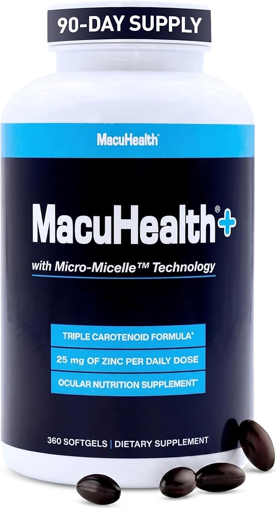 Macuhealth Plus+ Eye Vitamin Supplement for Adults - Lutein & Zeaxanthin