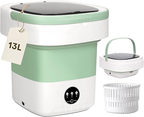 Portable Washing Machine, Upgrade 13L Mini Clothes Washer with 3 Modes, Foldable Small Laundry Machine for Travel, Camping, RV - Perfect for Underwear, Baby Clothes, Socks