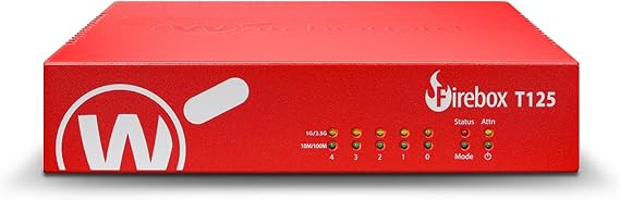 Trade Up to WatchGuard Firebox T125 with 5 Year Total Security Suite - Tabletop Firewall, 1x 2.5Gb + 4X 1Gb Ports, High-Speed Security for Branch Offices (WGT125000+WGT1250215)