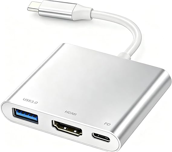 USB-C to HDMI Adapter (Supports 4K / 30Hz) - Type- C 3 in 1 Converter Cable for 2017/2018 MacBook Pro, MacBook, Mac Pro, iMac, Chromebook, More USB 3.0 Type-C Devices