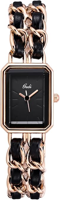BESTKANG Rectangle Women Watches Elegant Ladies Dress Watches with Unique Stainless Steel Band