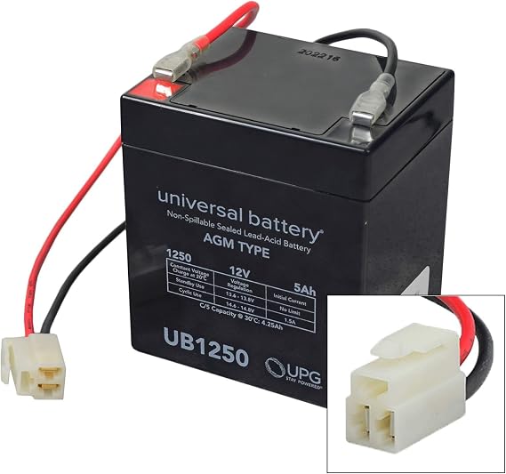 AlveyTech Premium 12 Volt Battery Pack for the Razor MX125 Dirt Rocket Electric Dirt Bike (5 Ah, Versions 1+) - Replacement Single Rechargeable AGM Battery with Wiring Harness