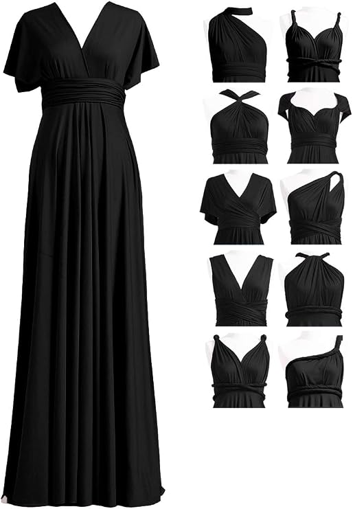72styles Maxi Infinity Dress for Bridesmaids, Convertible Multi-Way Wrap