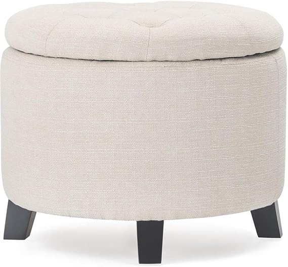Finch Bennett Storage Ottoman, Ivory