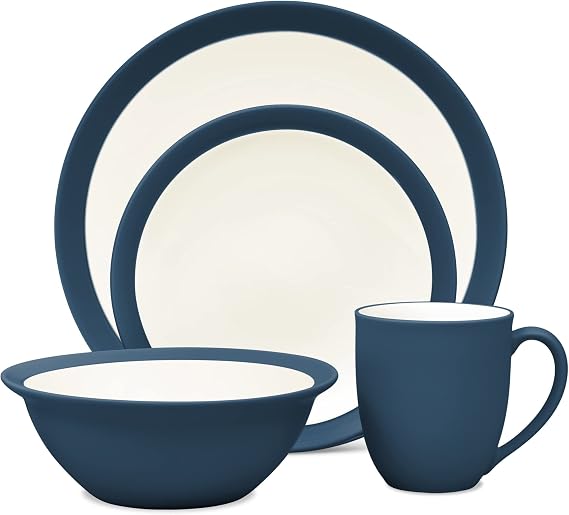 Noritake Colorwave Blue 4-Piece Curve Place Setting, Service for 1