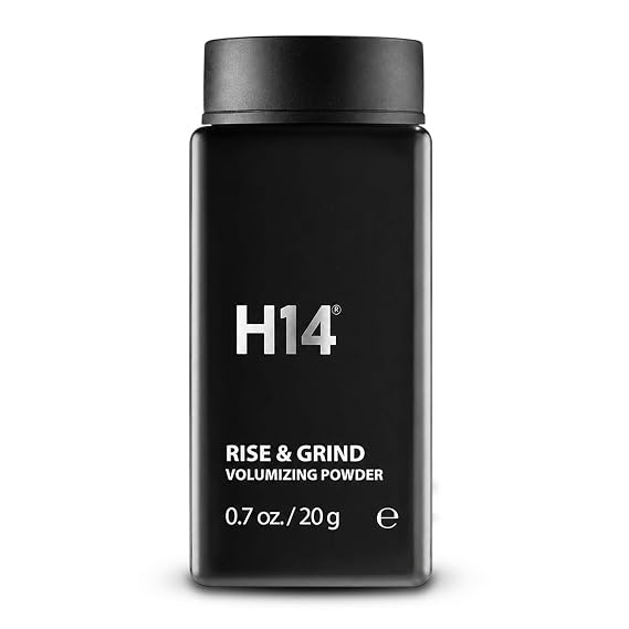 H14 Rise & Grind Hair Powder for Men Volumizing Matte Finish Styling Dust with Extra Hold Lightweight Thickening Powder with Pea Extract & Acai Oil Residue-Free Texture Booster, 0.71 oz