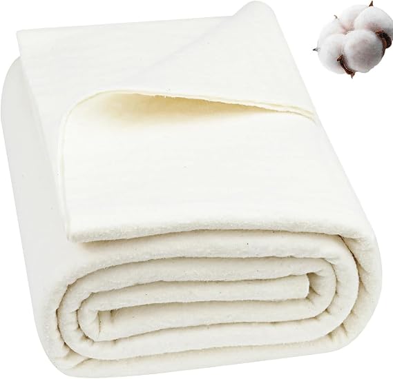 72x90in/1.8x2.3m Soft Natural Cotton, Sewing Batting for Quilts 100% Cotton