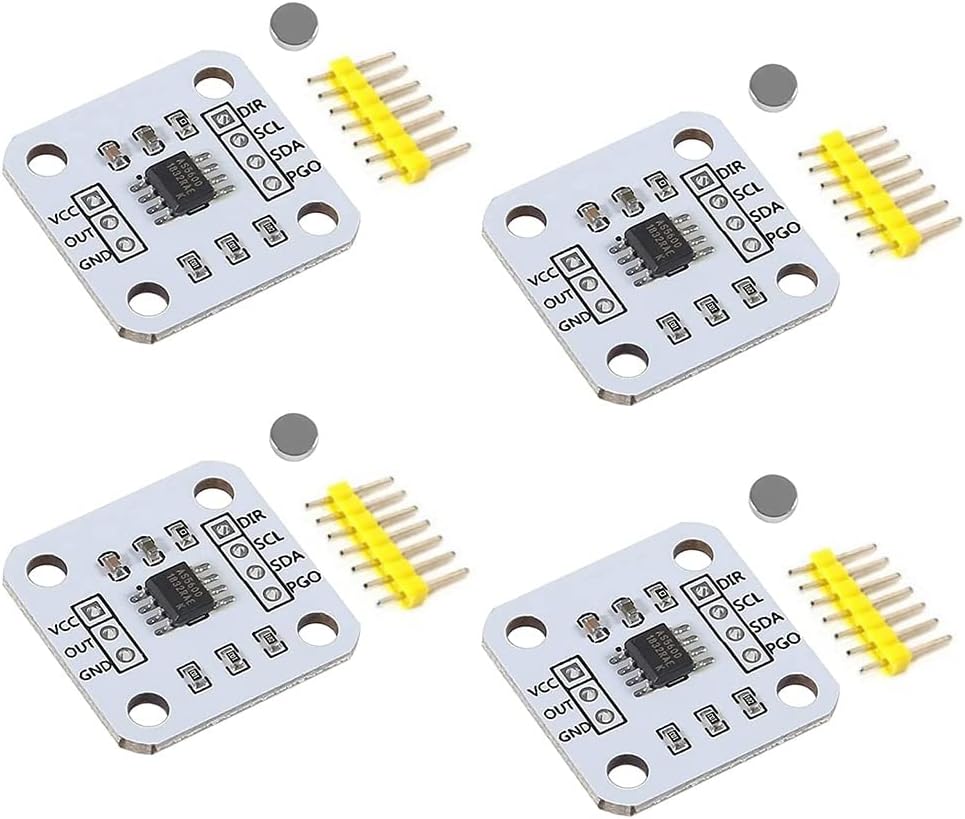 4pcs AS5600 Magnetic Encoder Magnetic Inductive Angle Measurement Sensor Module 12-Bit High Precision