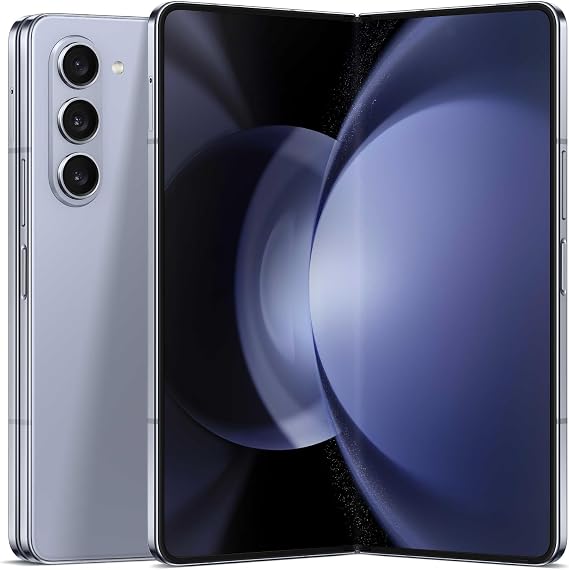 SAMSUNG Galaxy Z Fold5 AI Phone, 256GB Unlocked Android Smartphone, Big 7.6 Screen for Streaming, Gaming, Dual App View, One-Hand Control, Hands-Free Use, US Version, 2023, Icy Blue