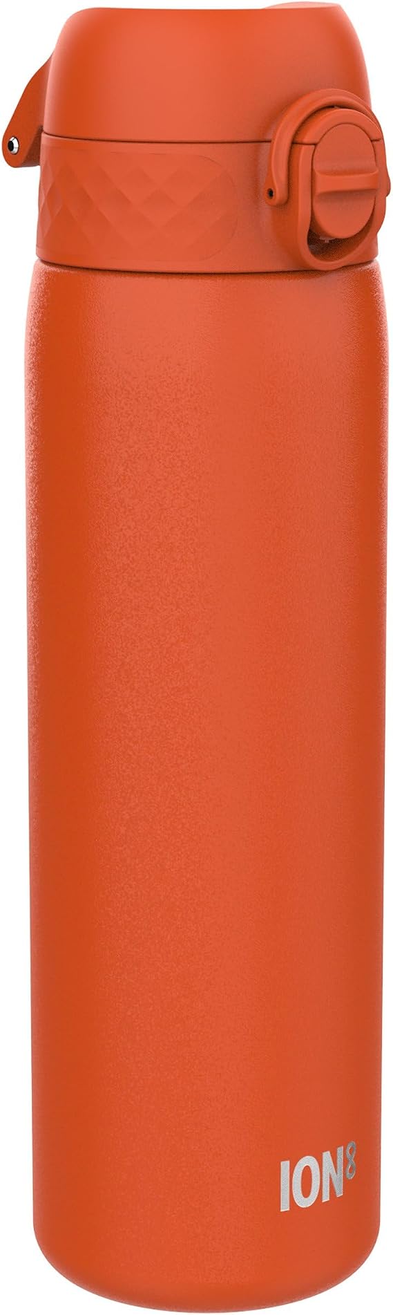 Ion8 Lightweight Steel Water Bottle, 600 ml/20 oz, Non-Insulated, Leak Proof, Easy to Open, Secure Lock, Dishwasher Safe, Flip Cover, Fits Cup Holders, Carry Handle, Metal Water Bottle, Hearty Orange