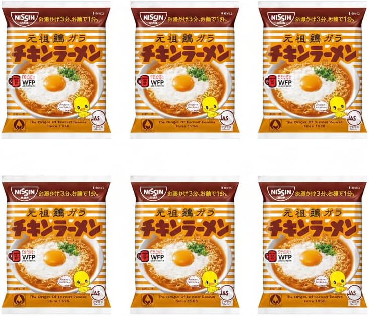 Chicken Ramen, 6 Bags, Instant Ramen, Sachet Noodles, Chicken Rattle, Soy Sauce Flavor, Original Instant Noodles, Ramen, Single Item, Preserved Food, Preparedness, Snacks, Night Food, Insert