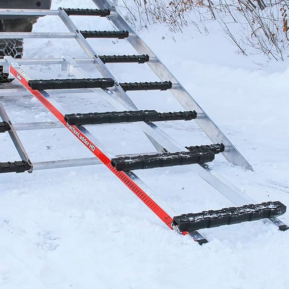 Caliber 13566 TractionLadder HD, Snowmobile Ramp Ladder with Grips, Extendable 16 x 64