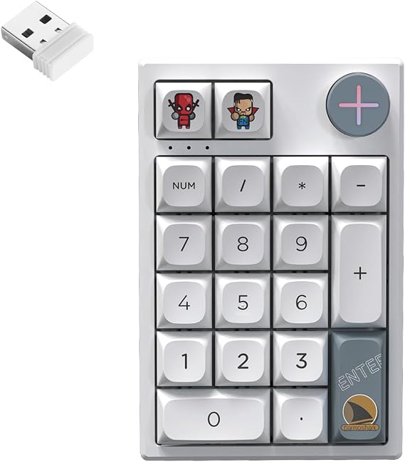 Darmoshark K3 Pro Üç Modlu 2.4G/BT5.0/USB-C Kablosuz Bluetooth Mekanik Numara Klavye - 19 Anahtar Mini Taşınabilir RGB Arka Işık Oyun Klavyesi
